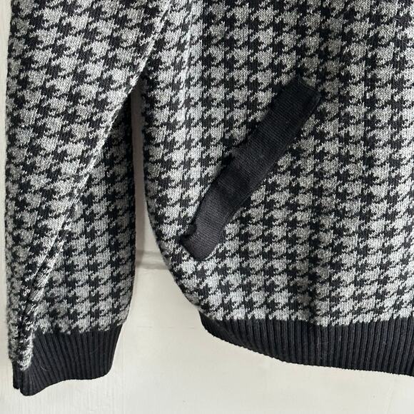 ASOS Houndstooth Sweater Jacket Black Gray - Picture 5 of 8